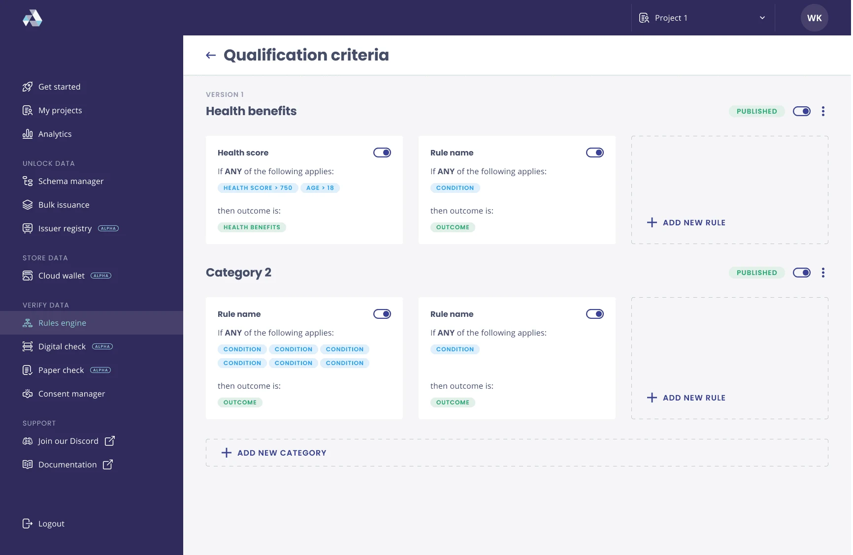 Developer console page: qualification criteria