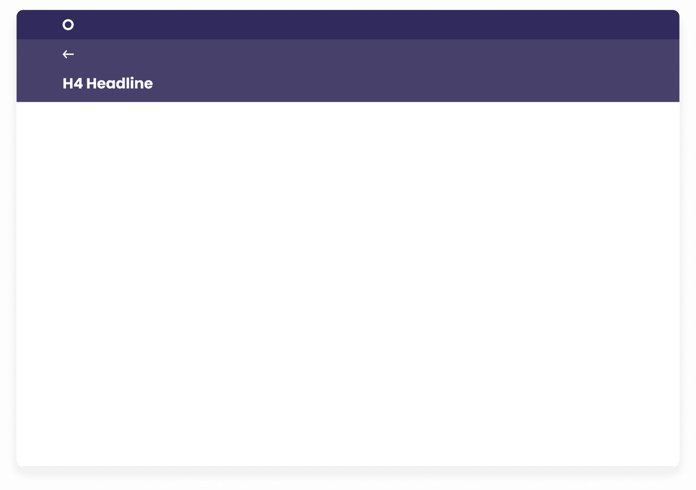 A page template with a headline