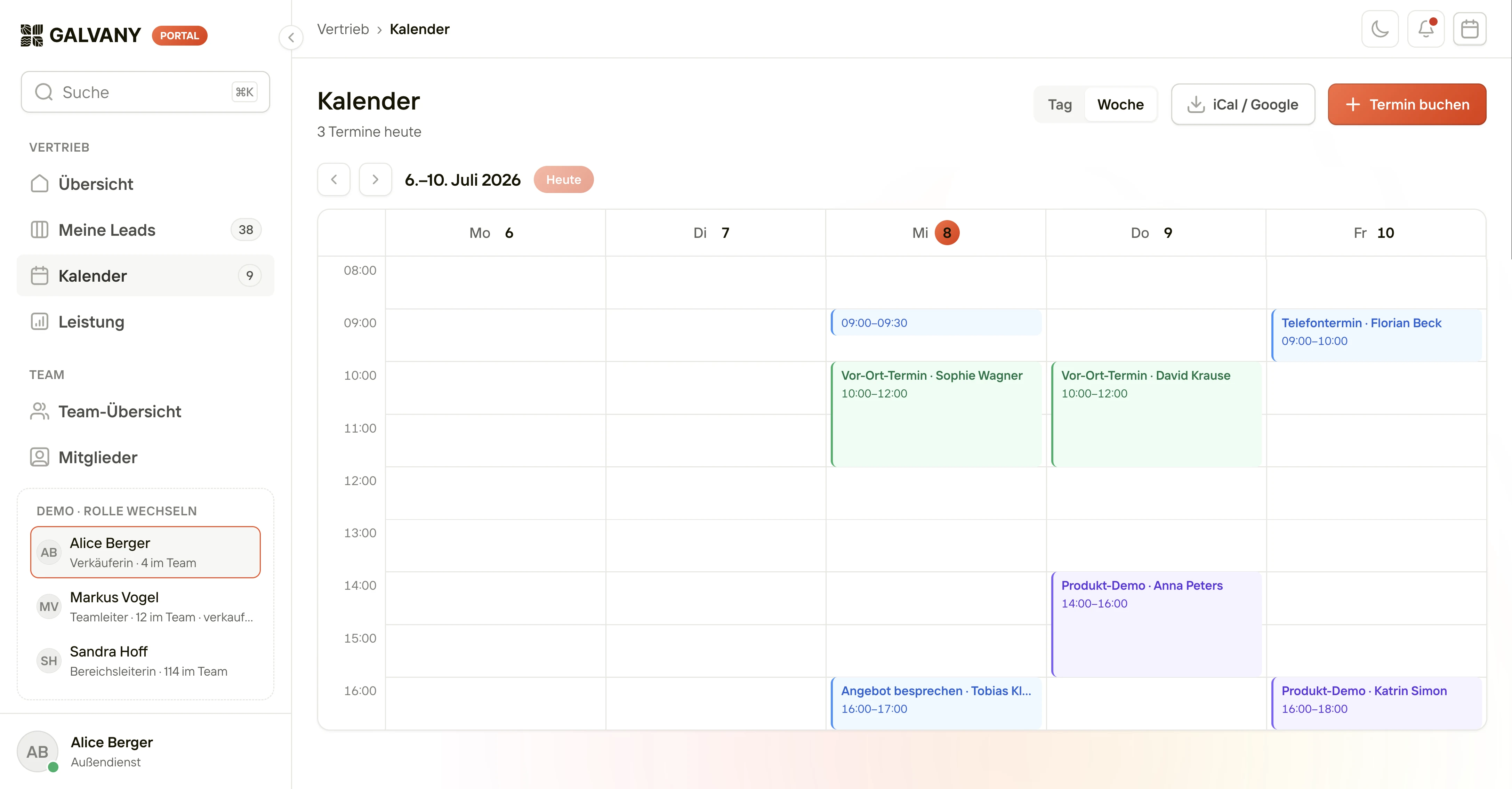The seller’s week: on-site appointments, product demos and calls